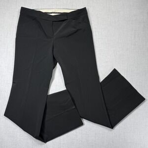 Theory Dress Pants Flare Leg Black Stretch Workwear USA Made Zip Size Waist 35"